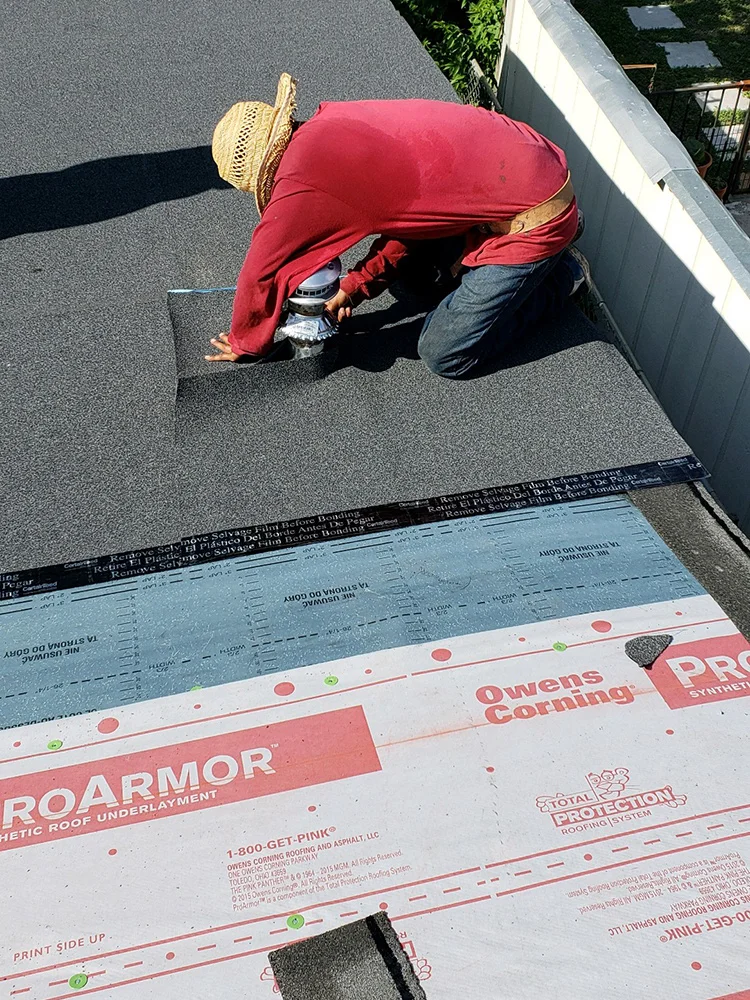 hard working roofer