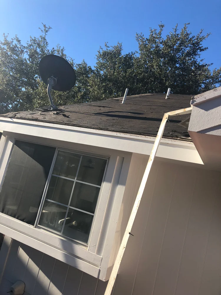 stripping old roof