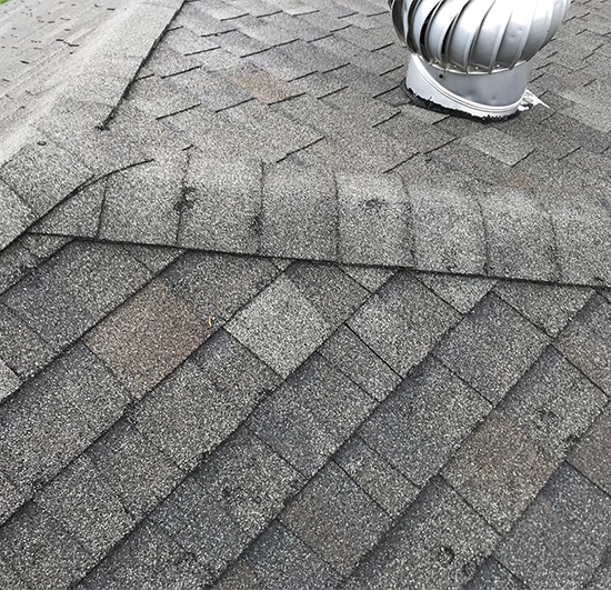 roof damaged by hail